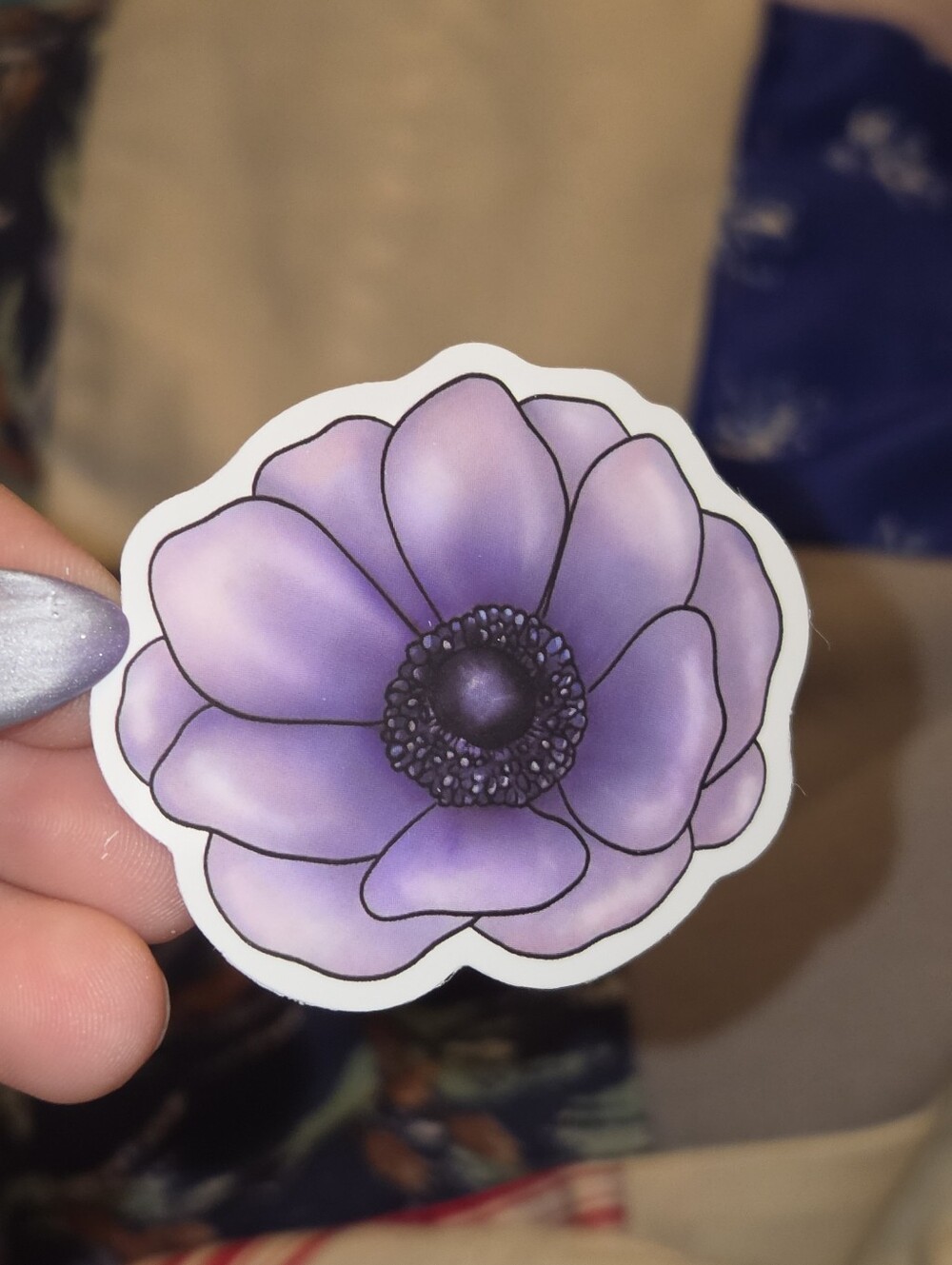 Purple Floral Sticker - Home Accents